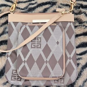 Vintage Authentic Givenchy Tan and Gray Shoulder Bag